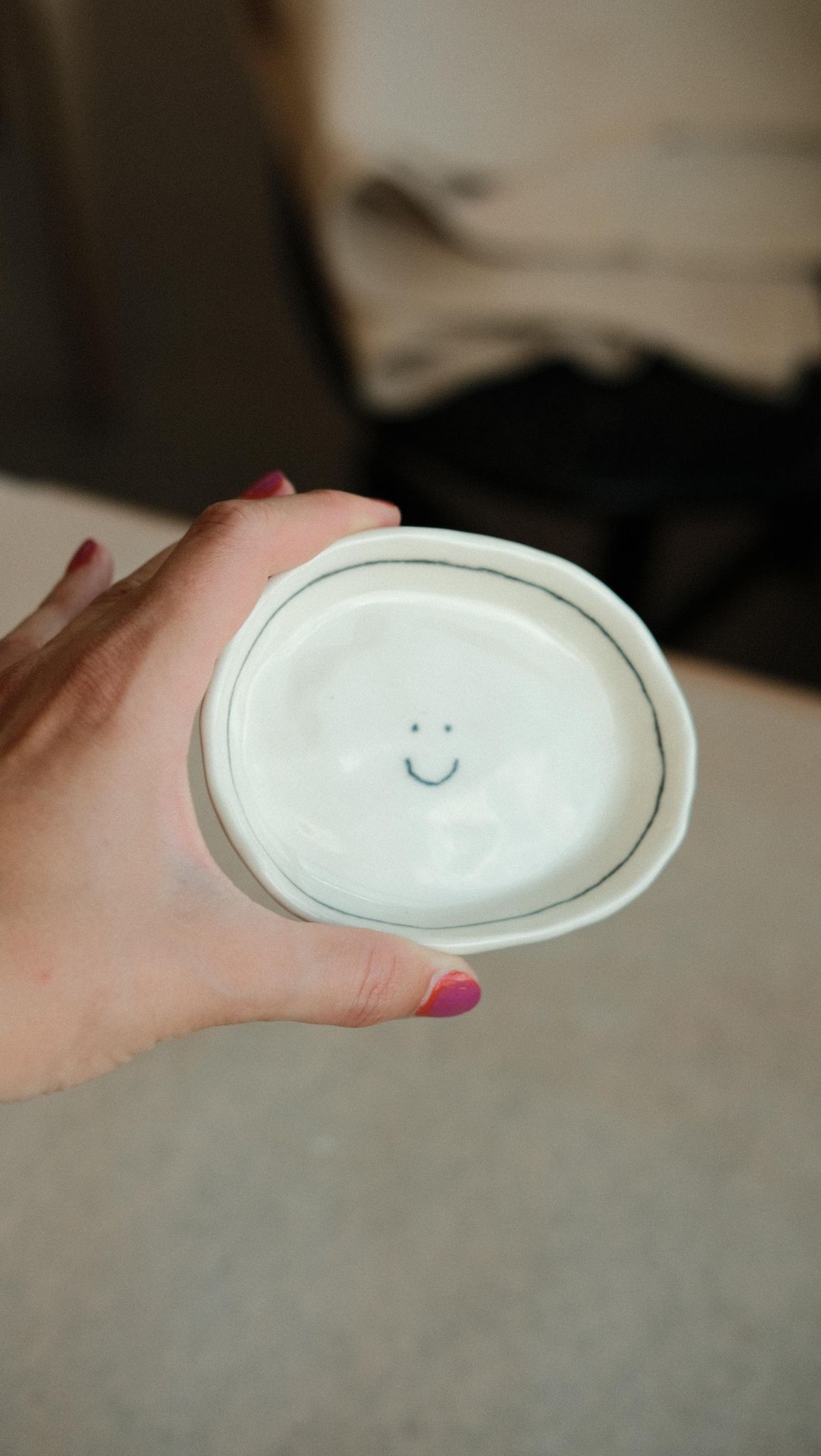 Mini assiette smiley - noir